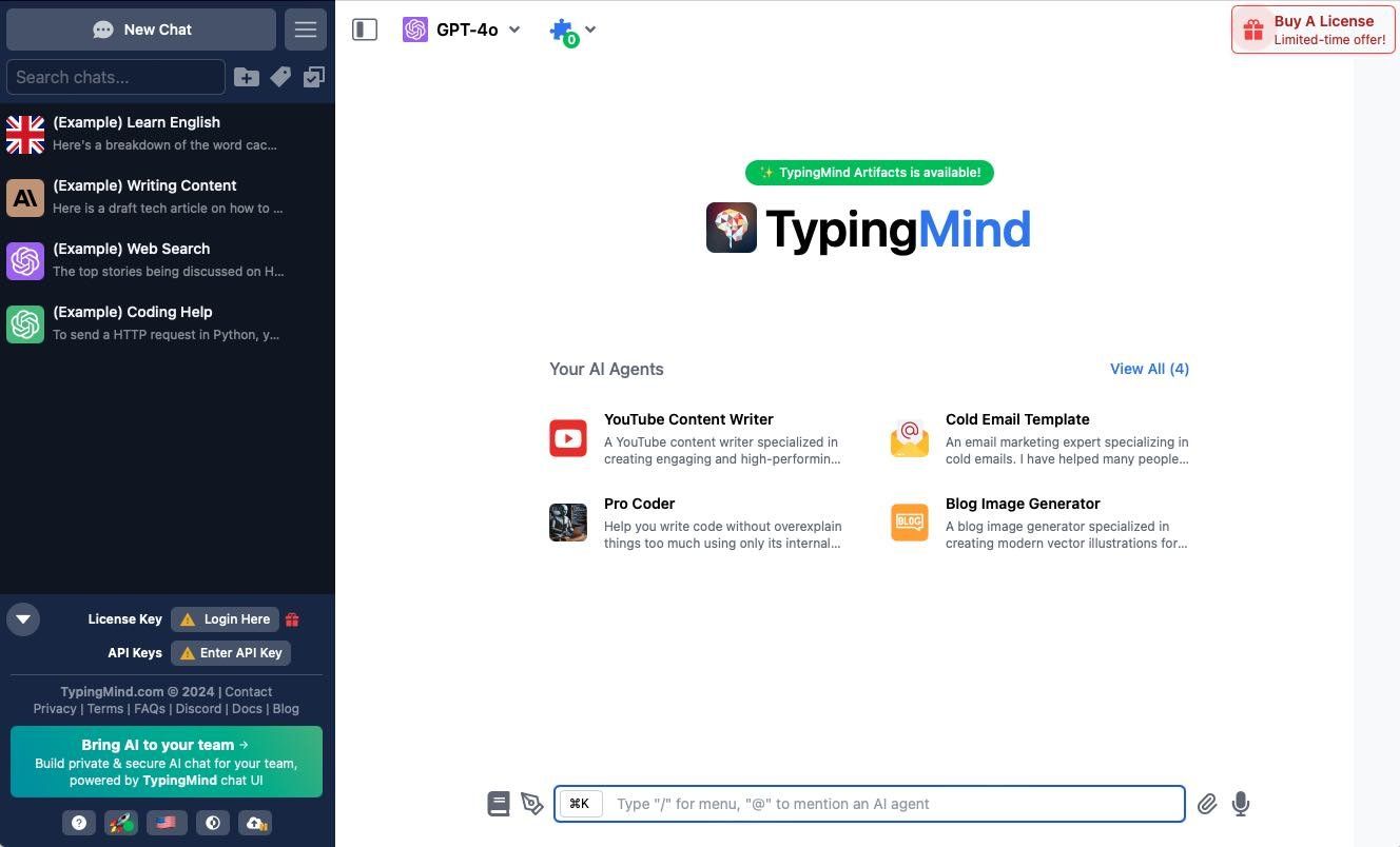 Typingmind：用你自己的AI API Key建立私人助理